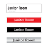 Janitor's Room door sign options in silver