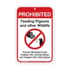 No Feeding Pigeons and Other Wildlife Aluminum Sign – Toronto Bylaw