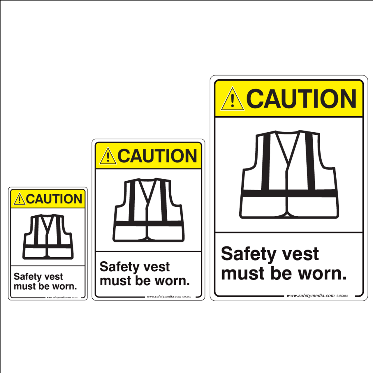 Safety Vest Must Be Worn Caution Signs [smc055]