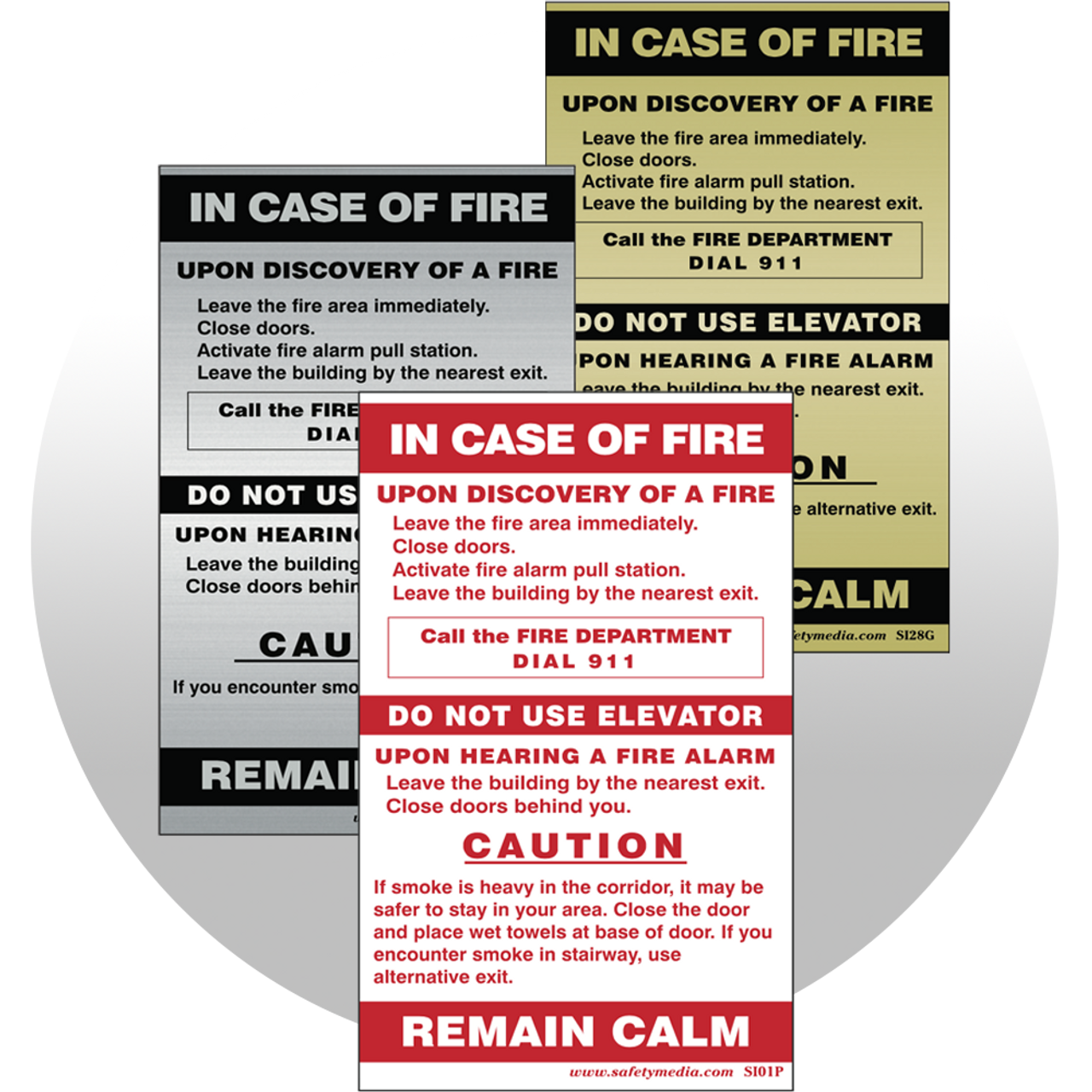 Single Stage Alarm Signs with Elevators