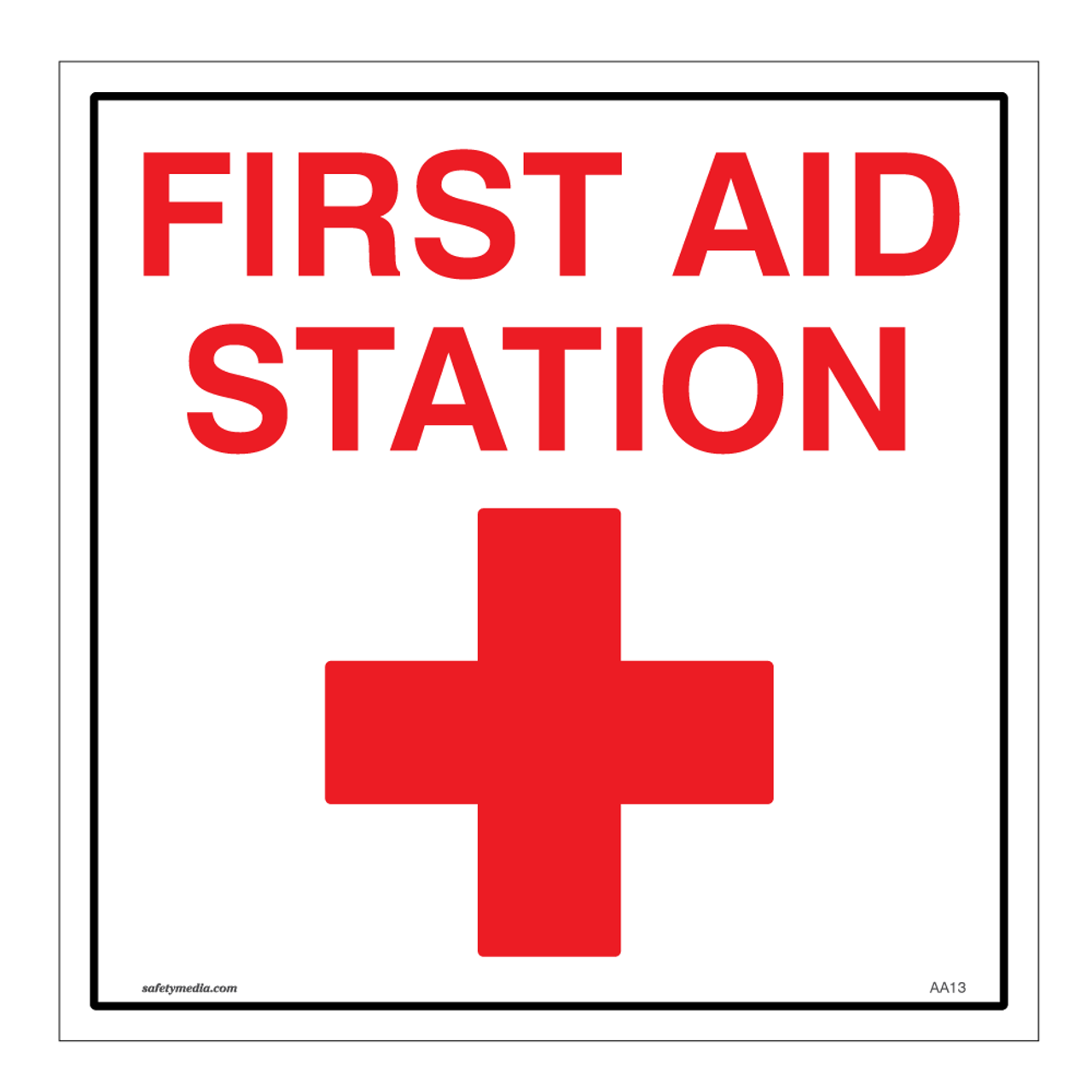 First Aid Station Plastic Sign First Aid Station Plastic Sign