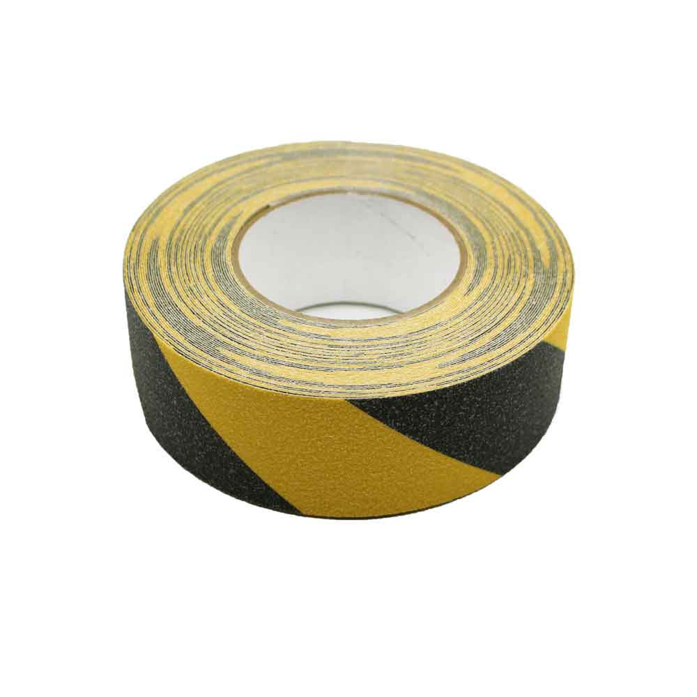Anti-Slip Floor Tape, Yellow and Black Stripe 2" x 60' Roll Indoor/Outdoor