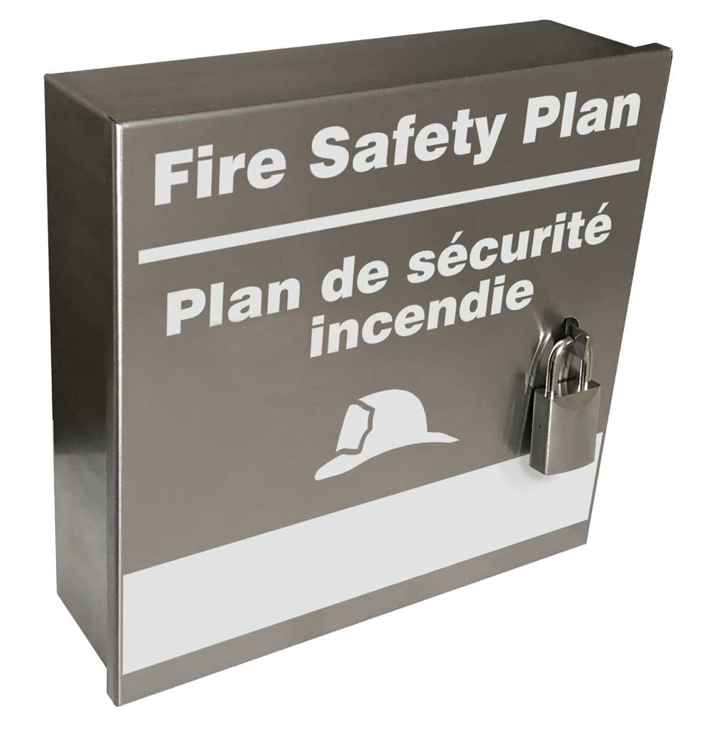 Bilingual Fire Safety Plan Box Padlocks