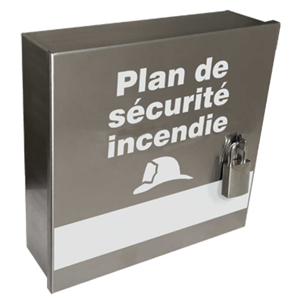 Plan de securite d'incedie (FSP Box Stainless Steel with Padlocks) 13" W x 13" H x 4" D