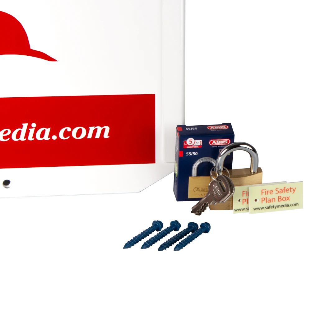 12 Gauge "Outdoor" Fire Safety Plan Box with 2 Padlocks