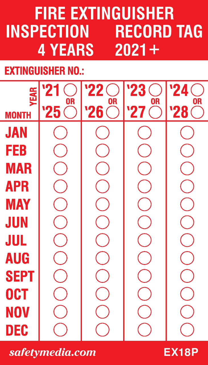 4-Year Plastic Extinguisher Inspection Tags