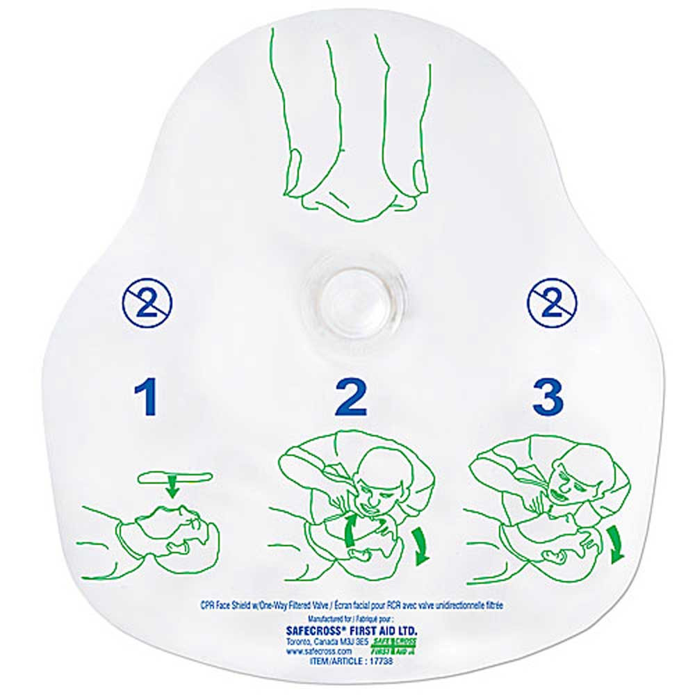 Single-Use CPR Face Shield, One-Way Valve