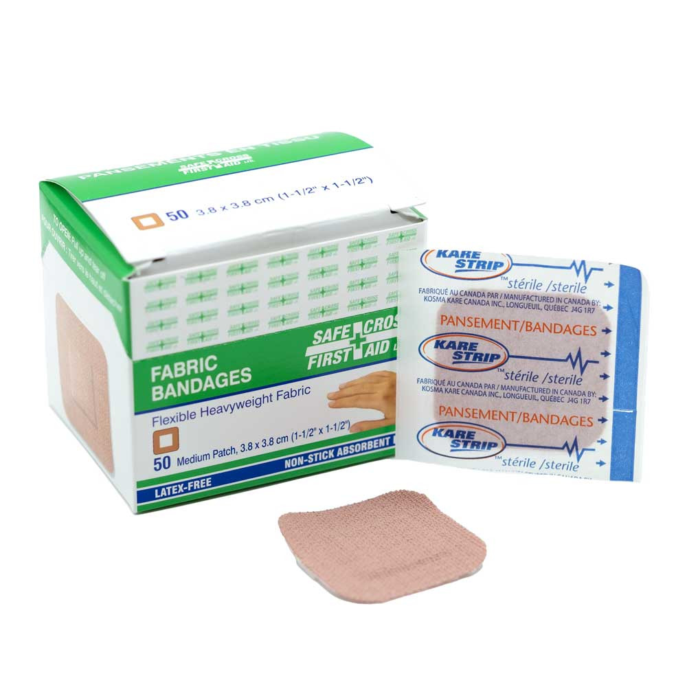 Fabric Small Square Patch Bandages 1.5" x 1.5"