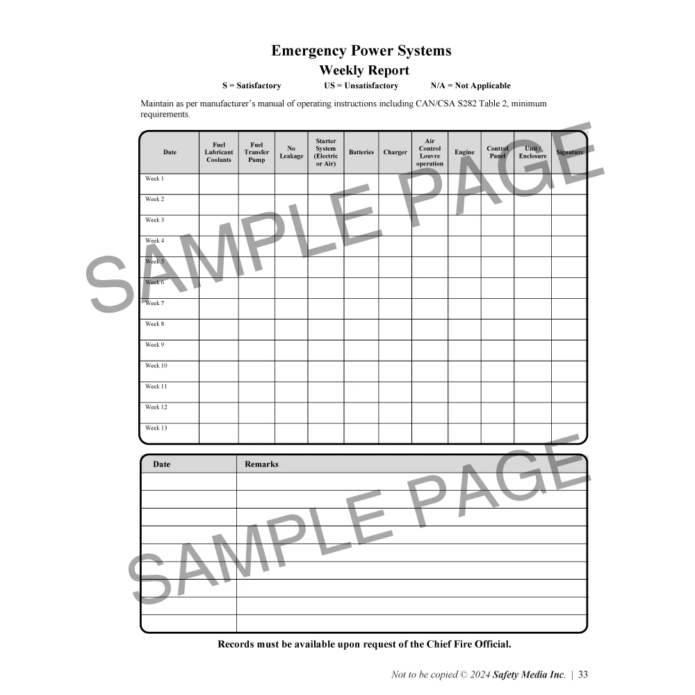 Fire Logbook 291, Canadian