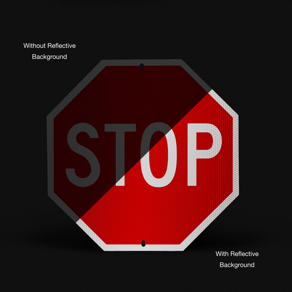 Reflective Add-On for customizing sign visibility with multiple reflective background options.
