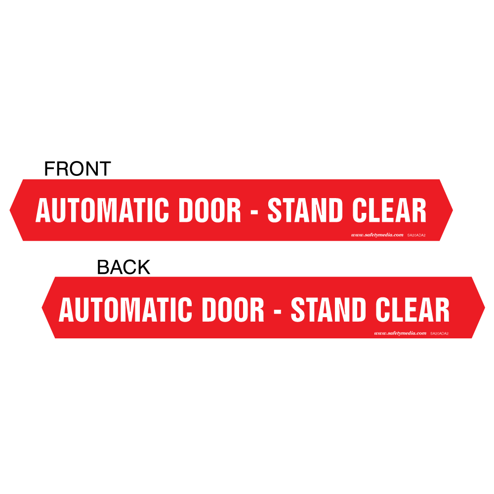 Automatic Door Stand Clear Vinyl Sticker 2-Sided 
