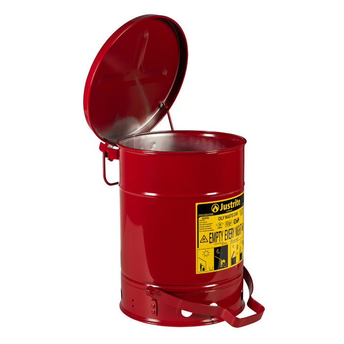 6 Gallon Oily Waste Safety Can, Foot Operated Cover