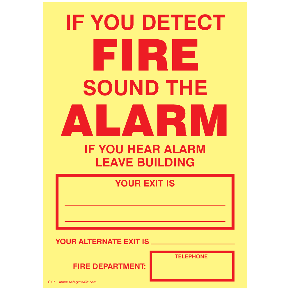 School Fire Alarm Cards Yellow Cardstock 10/PKG
