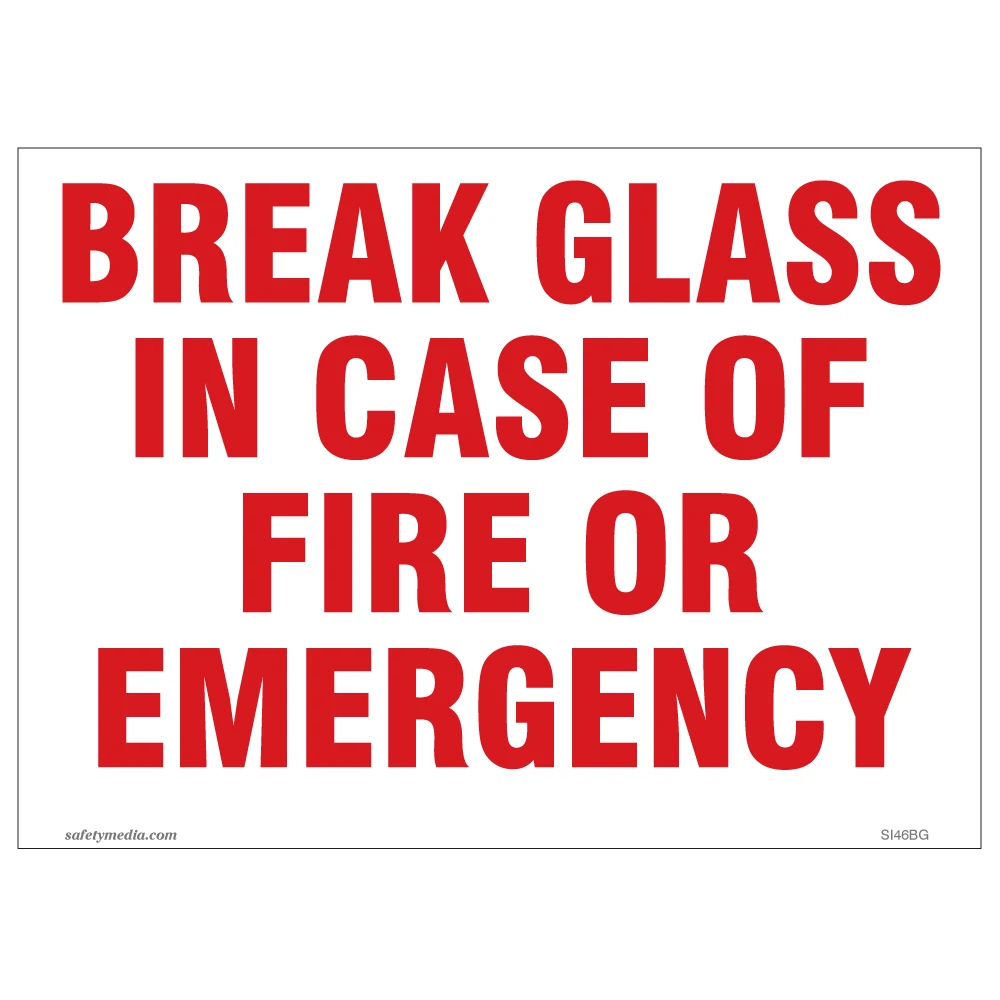 Break Glass In Case of Fire or Emergency Clear Vinyl Sticker