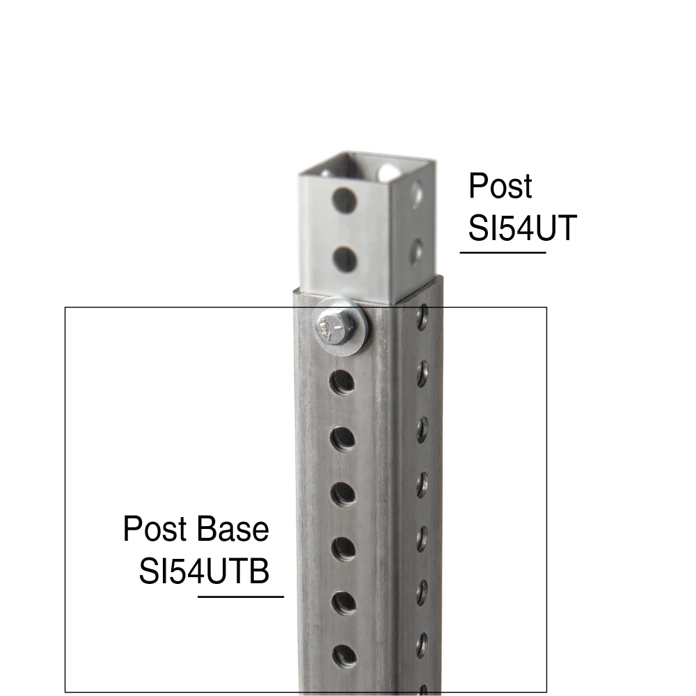 3-foot square perforated sign post base made of galvanized steel