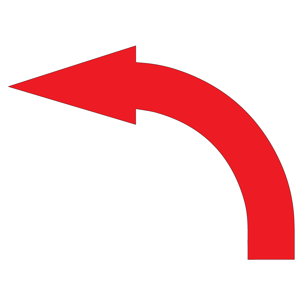 Anti-Slip Floor Decal Pedestrian Traffic Control Left Turn Arrow