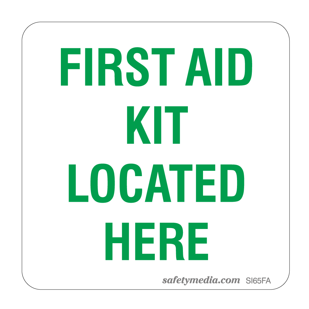 First Aid Kit Located Here Vinyl Sticker