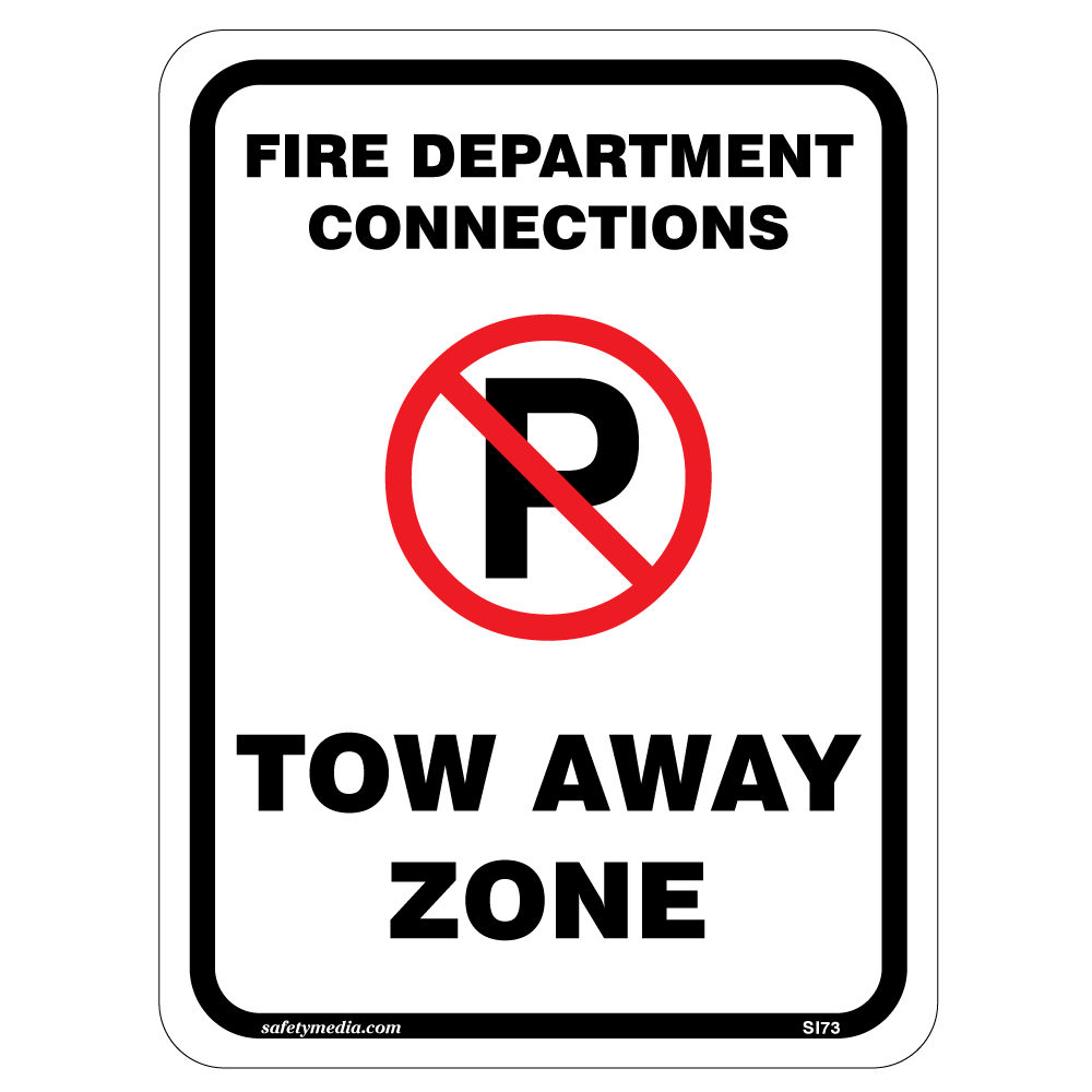 No Parking Fire Department Connections Sign