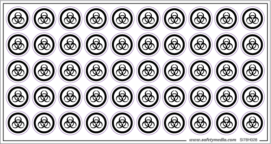 Whmis Hazard Symbol: Biohazardous D3 0.75" Stickers, 50 On 8.5X4.5" Page