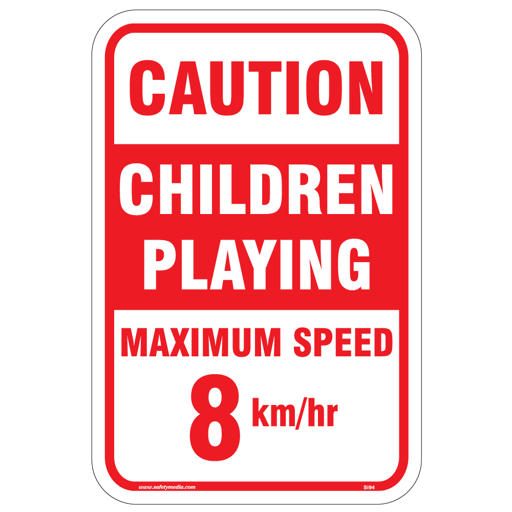 Children Playing/Speed Limit Aluminum Sign
