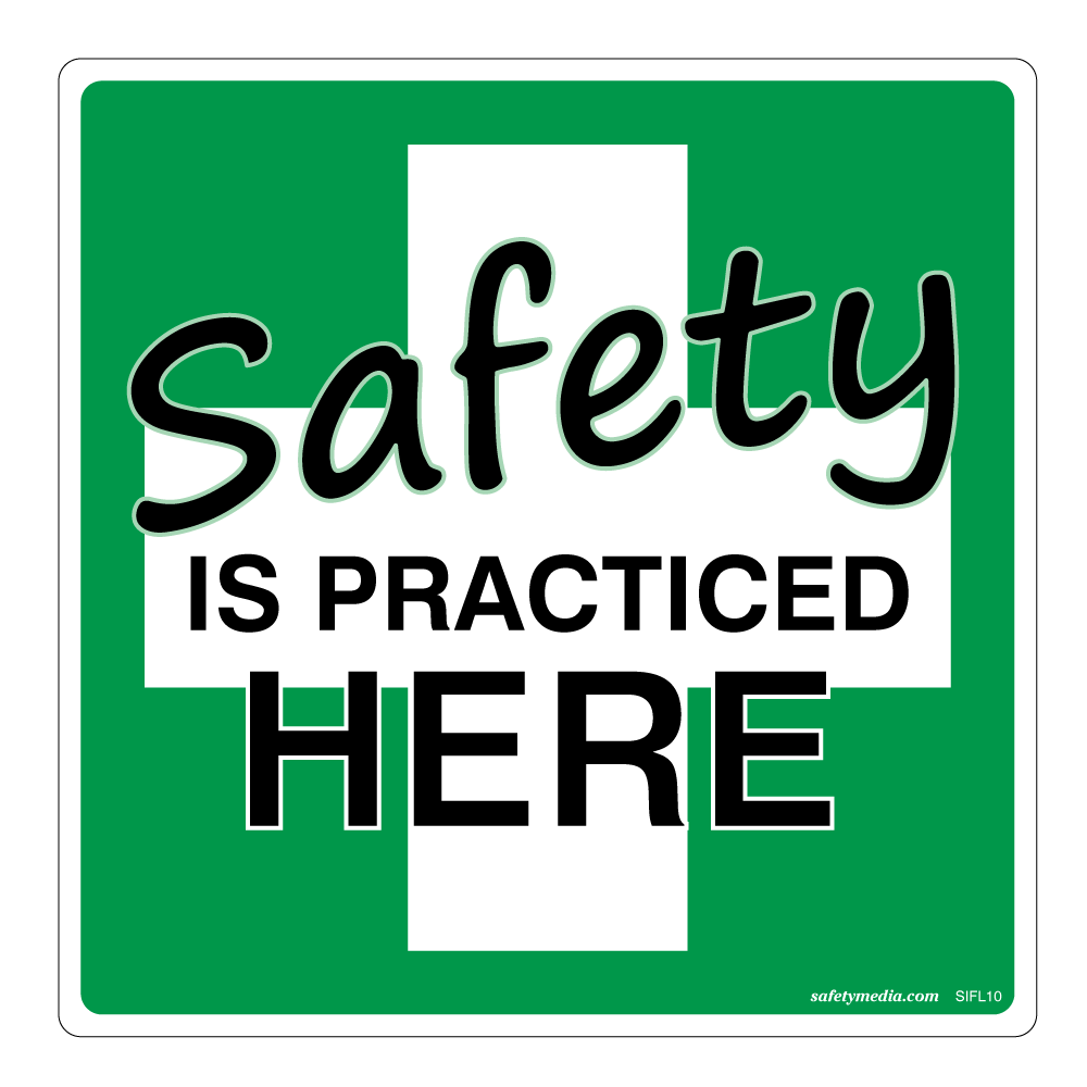 Safety is Practiced Here Sticker