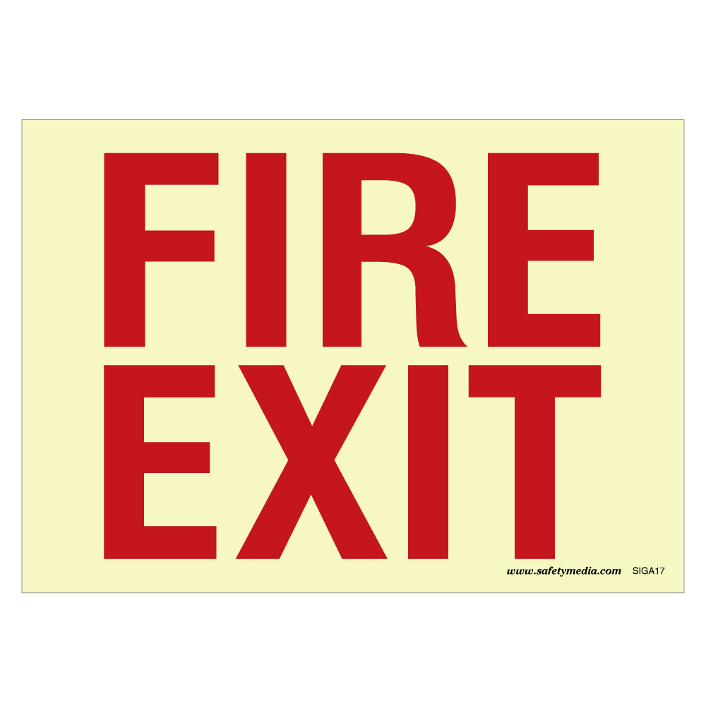 Photoluminescent Fire Exit Sign