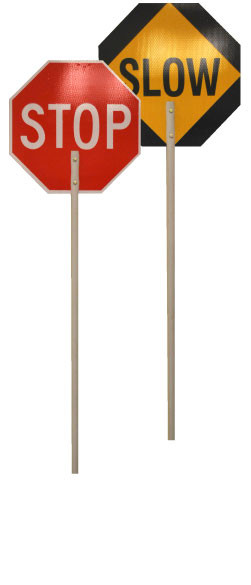 Reflective STOP/SLOW Construction Sign