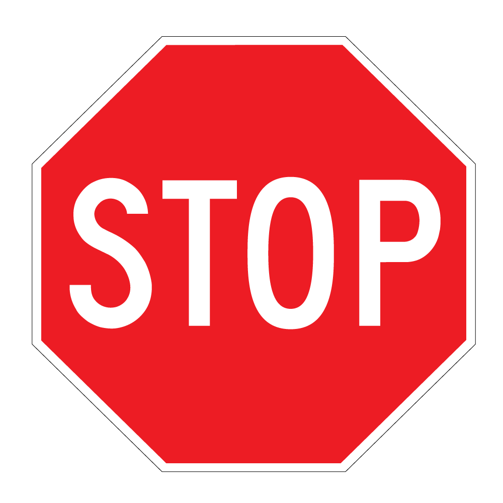 Reflective Stop Sign for traffic control on private property.