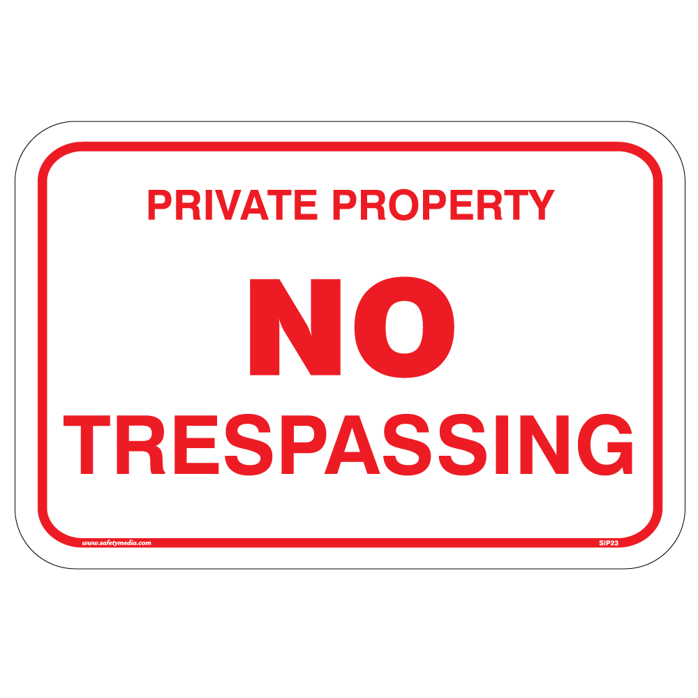 Private Property No Trespassing Sign mounted on a fence