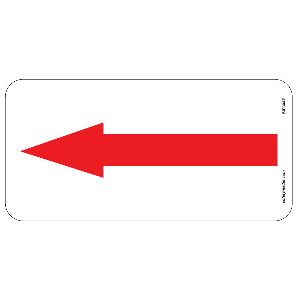 Vibrant red arrow sign made of aluminum