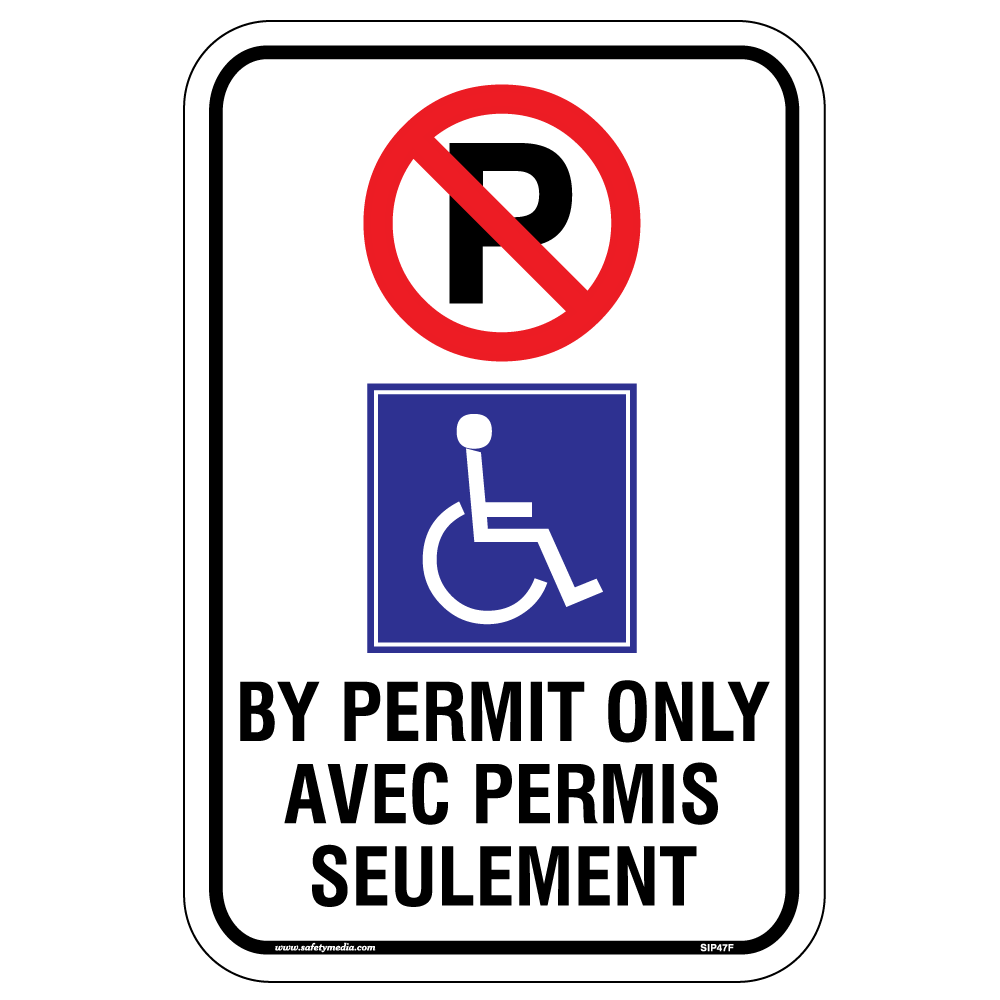 Bilingual Wheelchair Accessible Parking Permit Sign