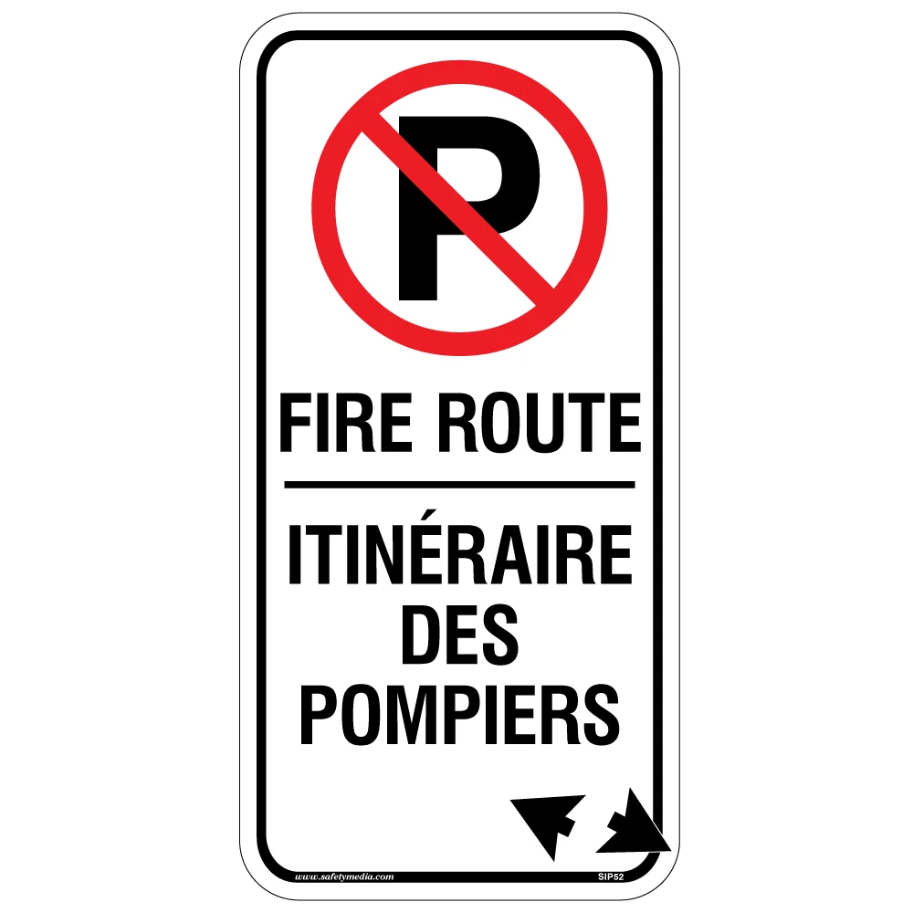 Bilingual Fire Route Aluminum Sign