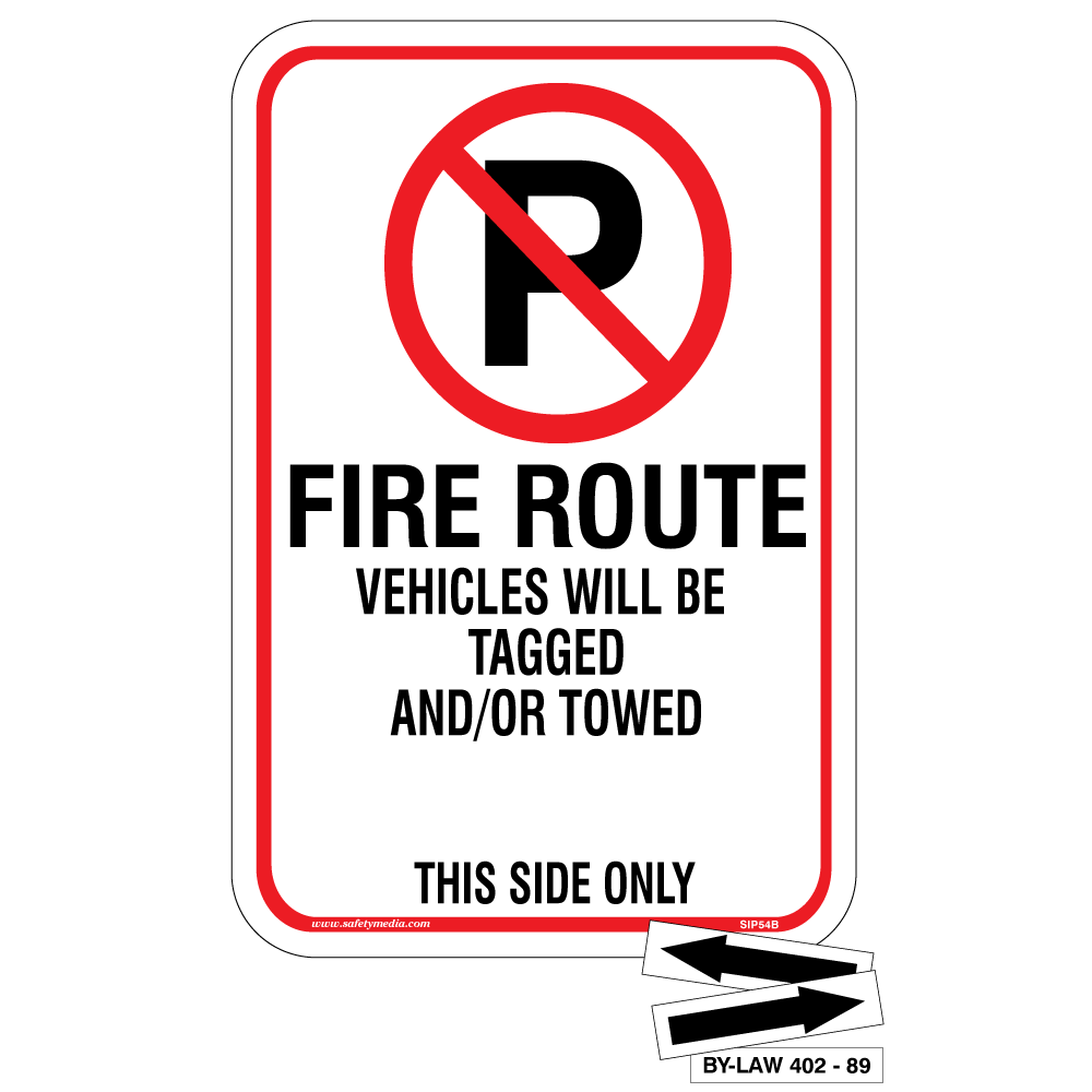The Fire Route No Parking This Side Only Sign (FR1
