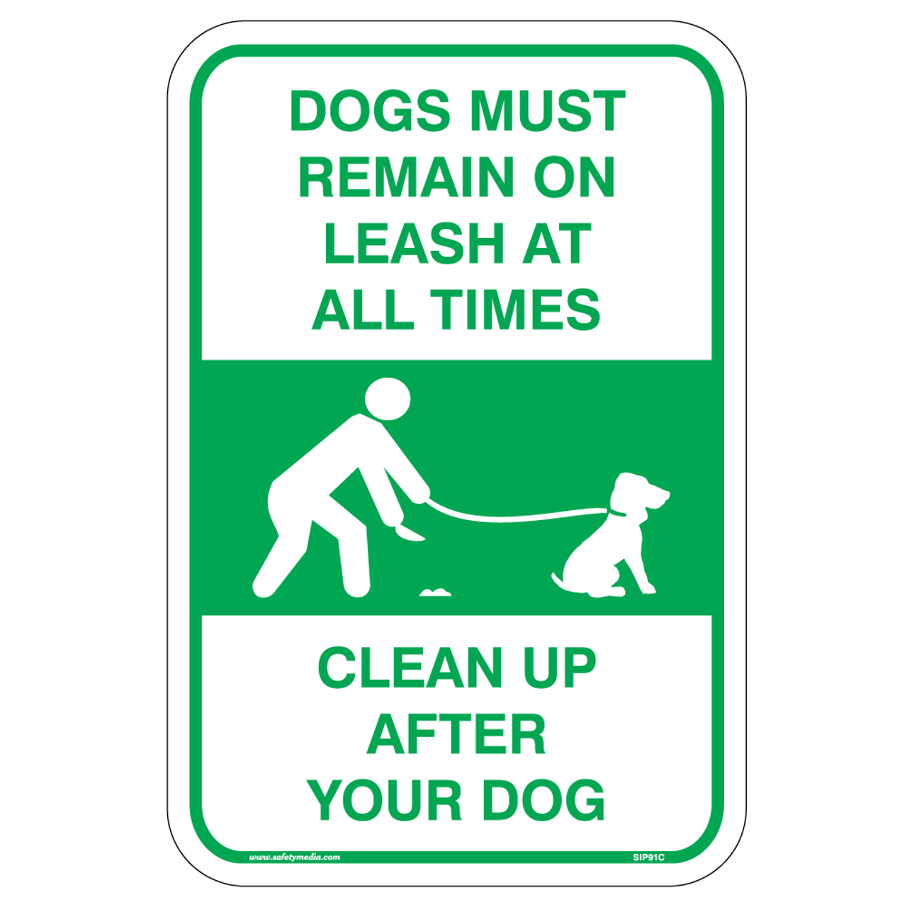 Dog Leash & Cleanup Sign