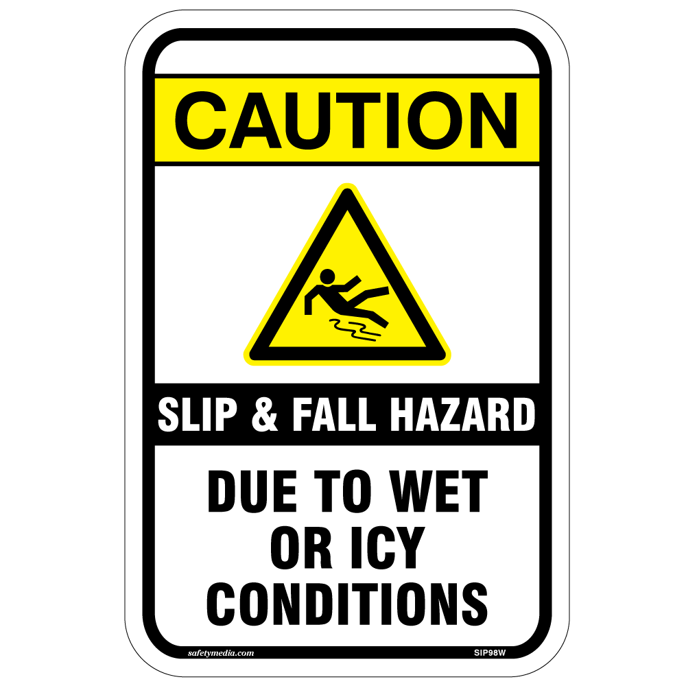 Caution Slip Hazard Aluminum Sign
