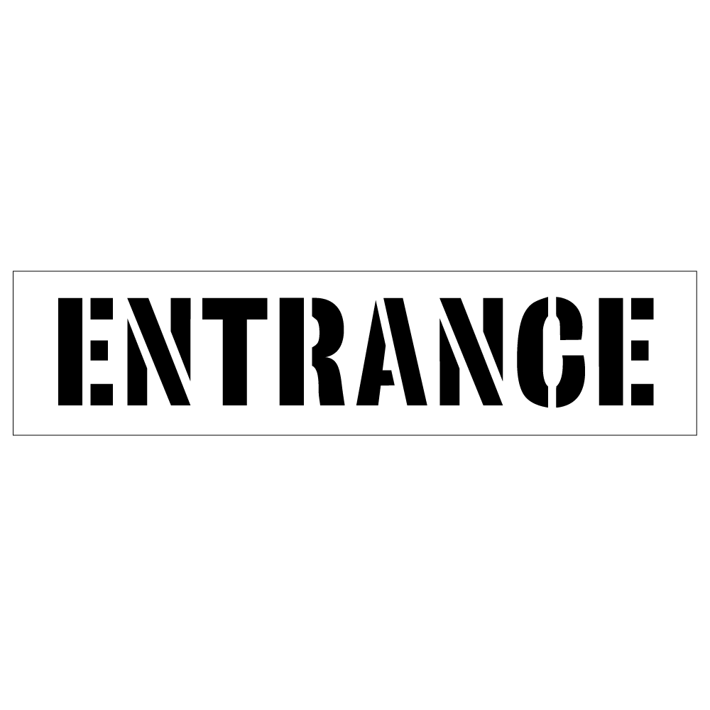 Applying an Entrance Stencil at the main gateway of a facility to clearly indicate the entry point.