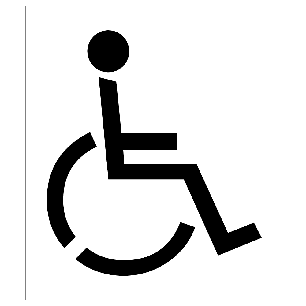 Application of the Handicapped/Disabled Symbol Stencil on a concrete surface