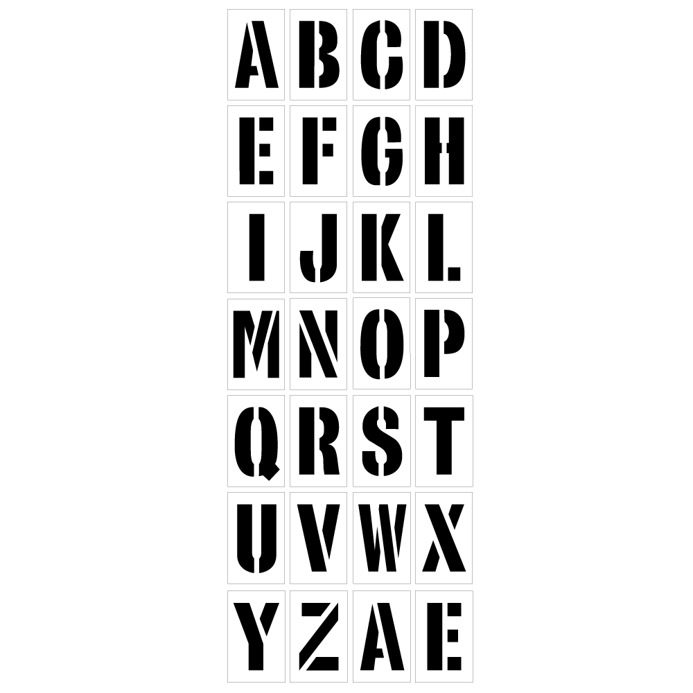 Letter Stencil Set laid out