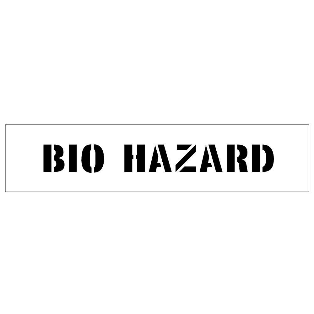 The Bio Hazard Stencil marks areas potentially exposed to biological hazards.