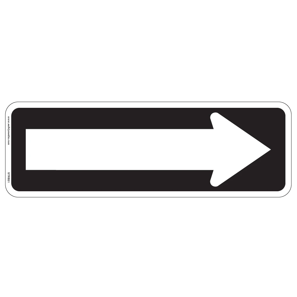 Regulatory One-Way Sign RB-21 indicates roads that permit traffic in only one direction.