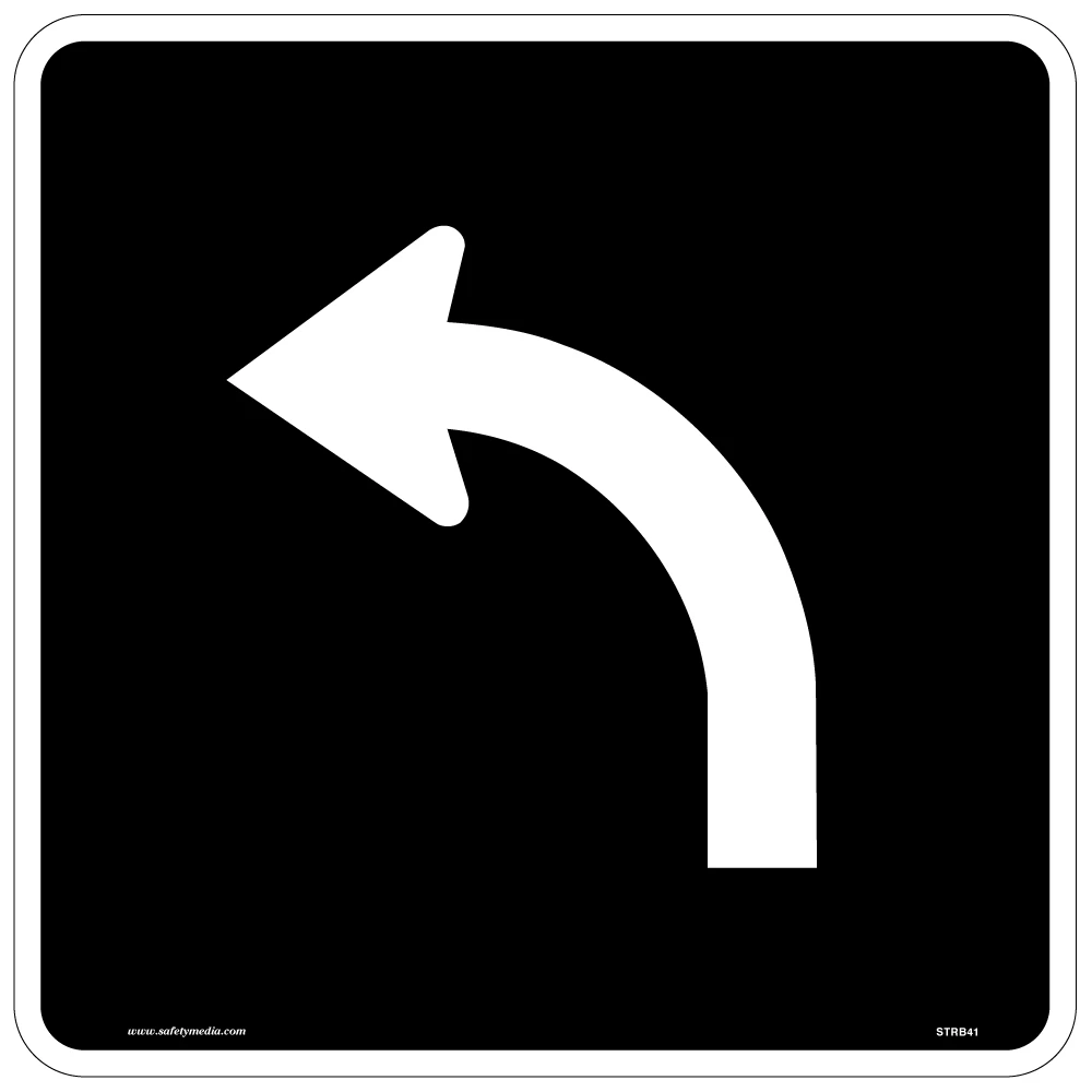 Regulatory Left Turn Only Sign RB-41 marks a lane exclusively for left-turn movements.
