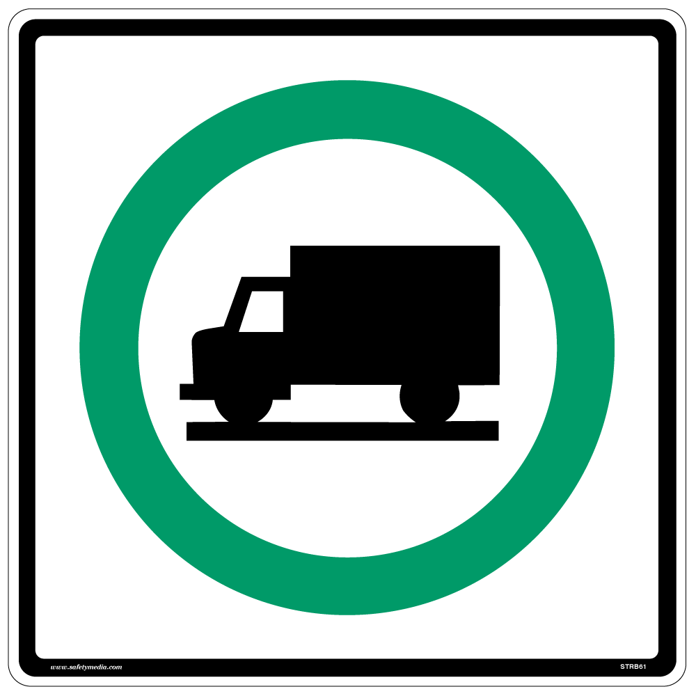 Truck Route Sign RB-61 marks roads where heavy trucks are allowed.