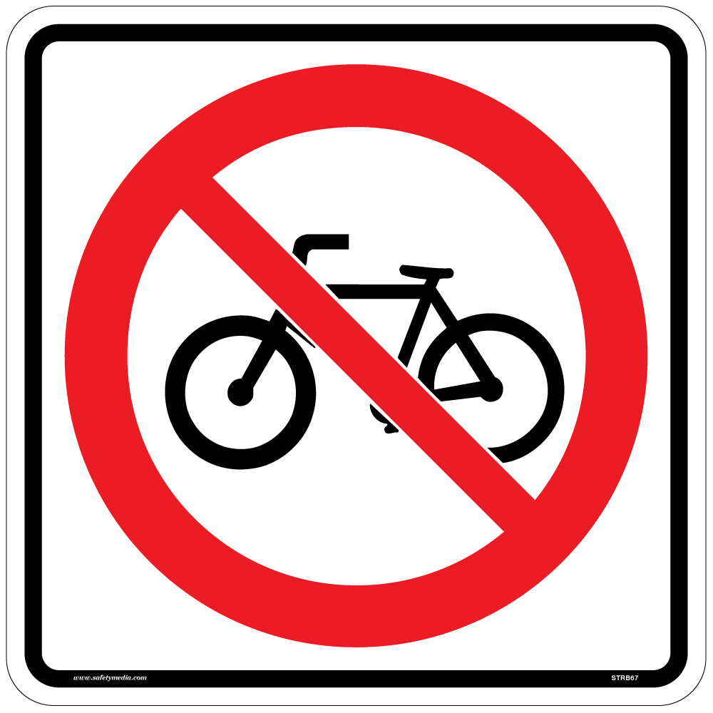 No Bicycles Sign RB-67 prohibits bicycles on certain freeways