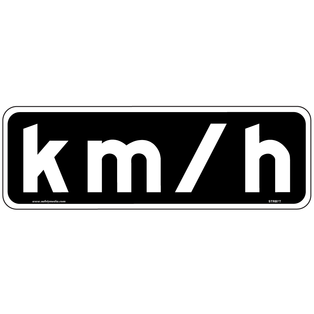 Regulatory KM/H Tab Sign (RB-7T) displays specific speed limits to ensure compliance and enhance road safety.