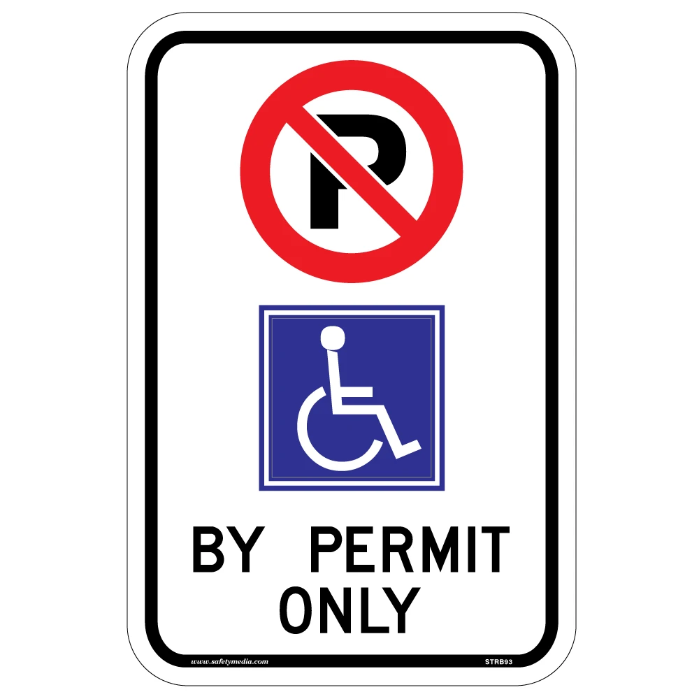 Rb-93 Disabled Parking Permit Sign indicating designated parking spaces for vehicles with valid disabled permits
