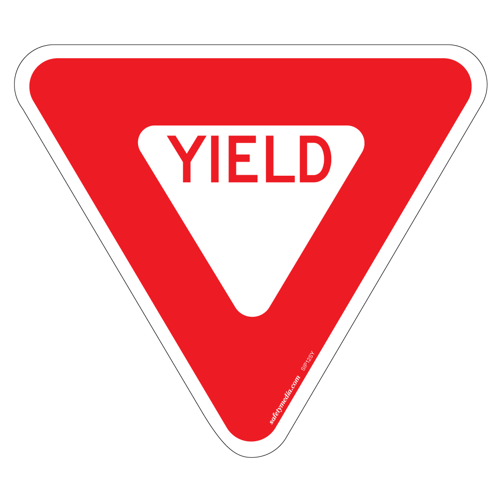 Non-Reflective Yield Sign for indicating traffic priority.