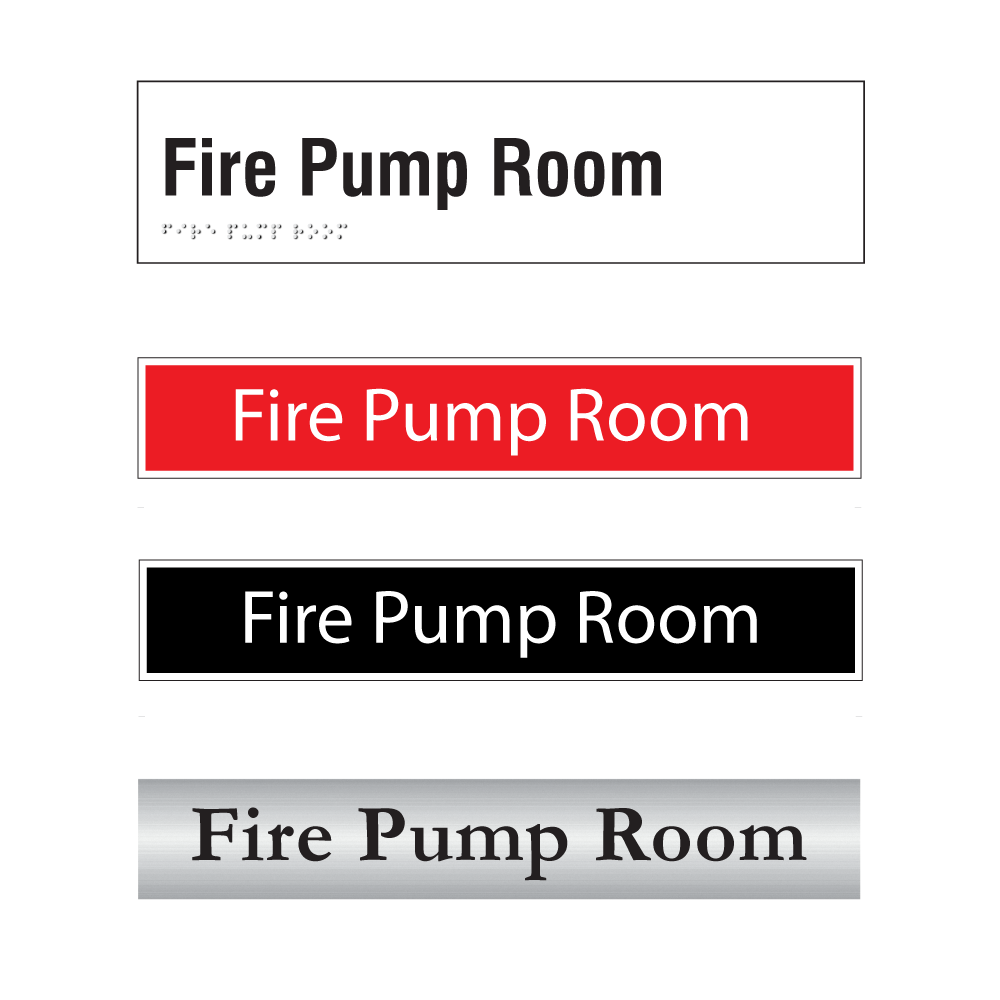Fire Pump Room Door Signs