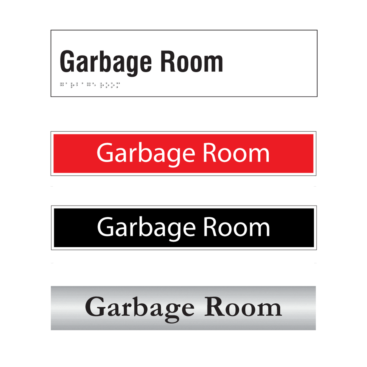 Garbage Room Door Signs