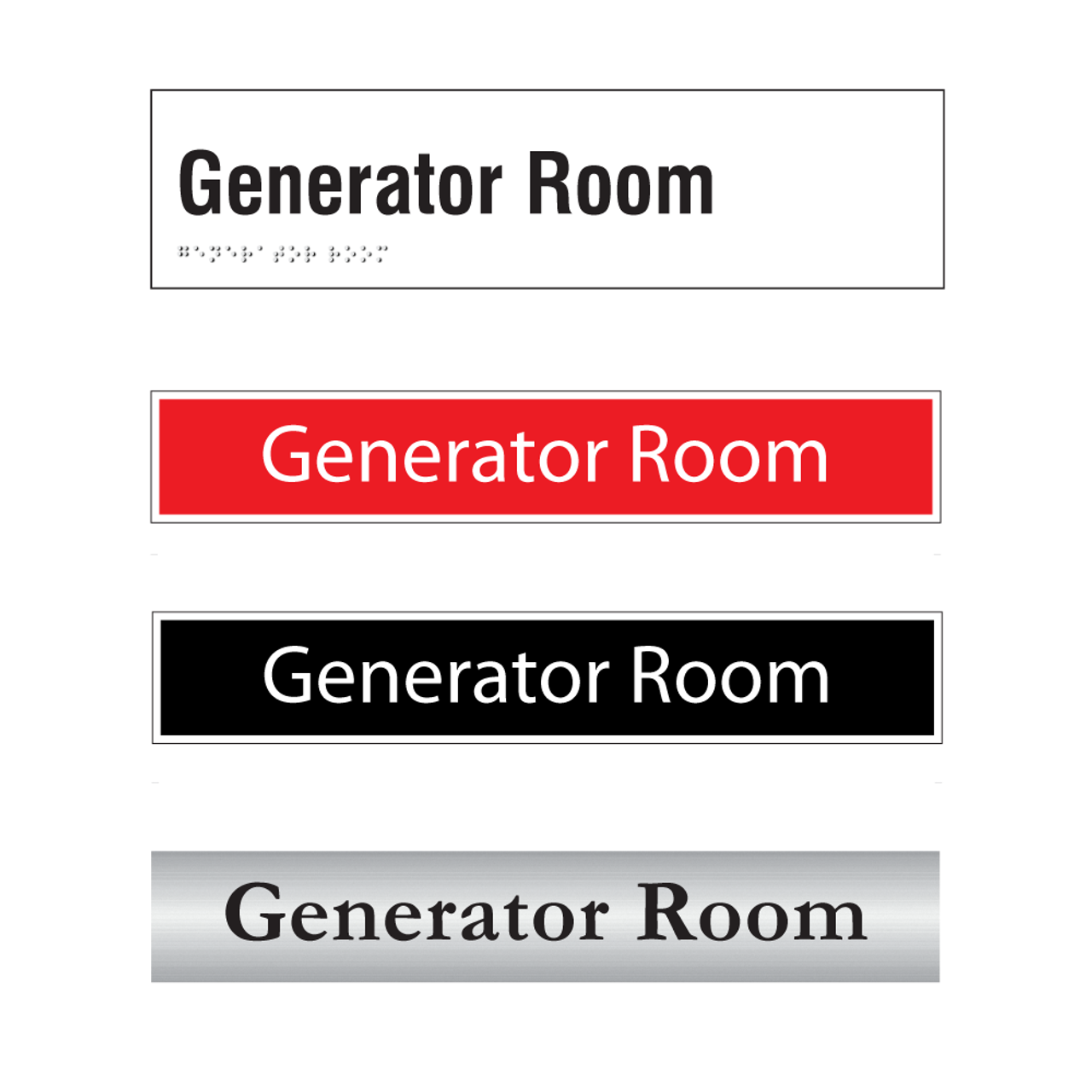 Generator Room Door Signs