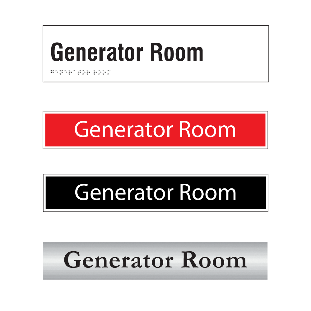 Generator Room Door Sign Series